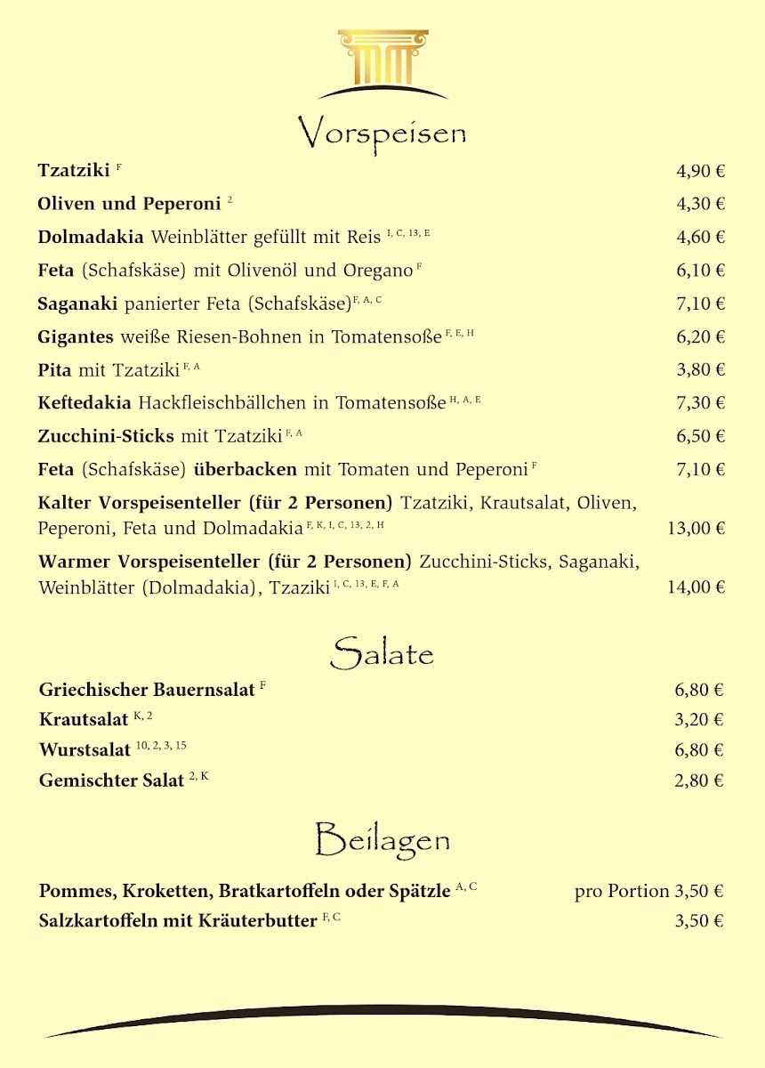 Menu Gaststätte S.v.illingen Vereinsheim Parthenon.-1