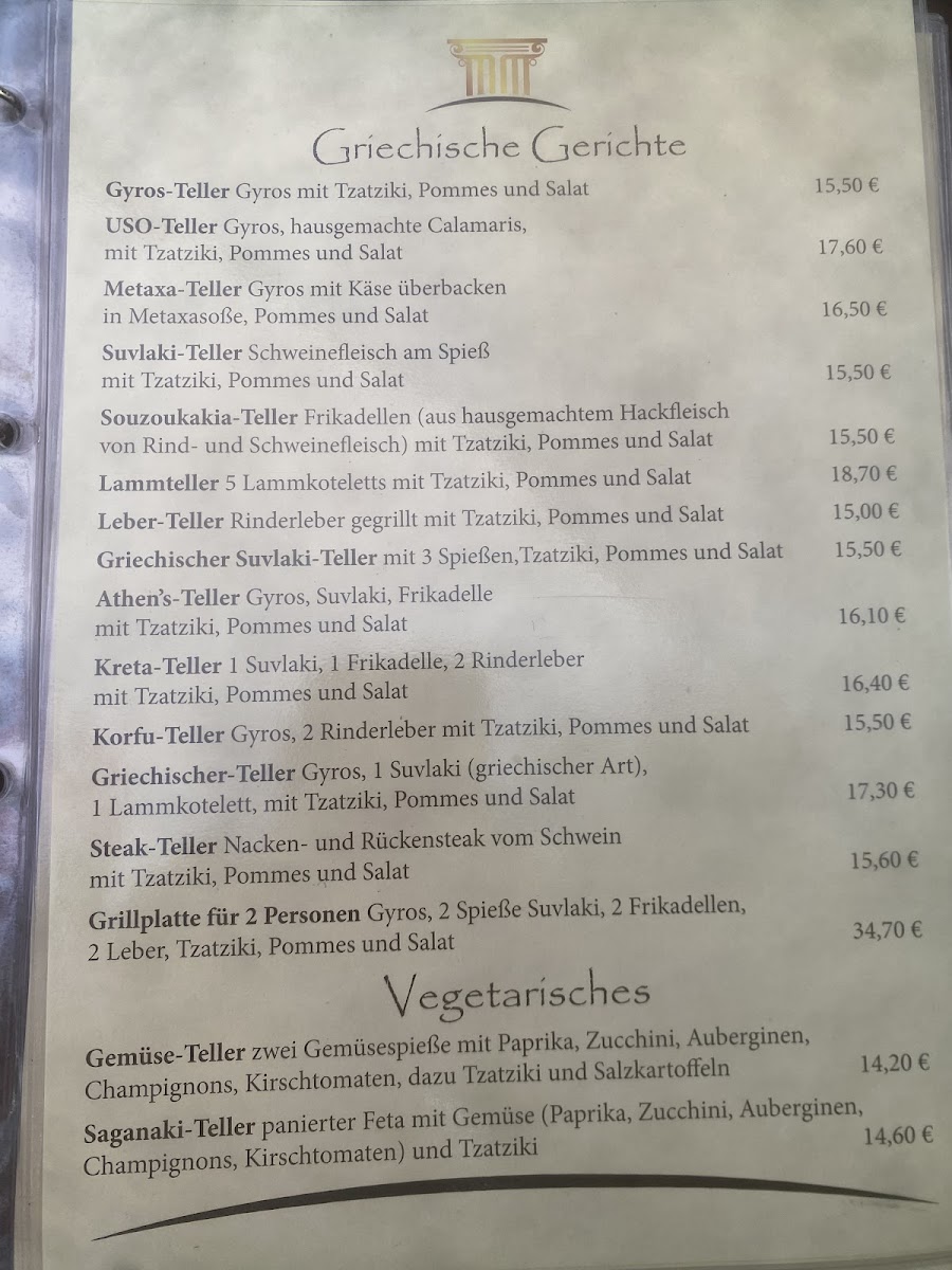 Menu Gaststätte S.v.illingen Vereinsheim Parthenon.-6